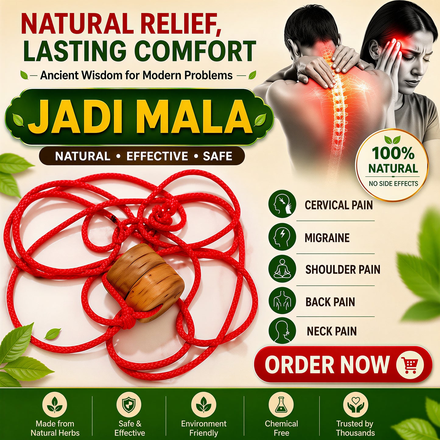 Jadi Mala-Cervical, Migraine, Shoulder Pain, Back pain, Neck Pain. Rs.390/-