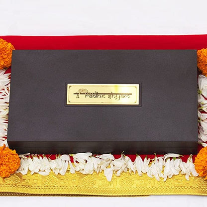 24 Karat Gold Coated Radha Krishna God Idol with Charan Paduka |